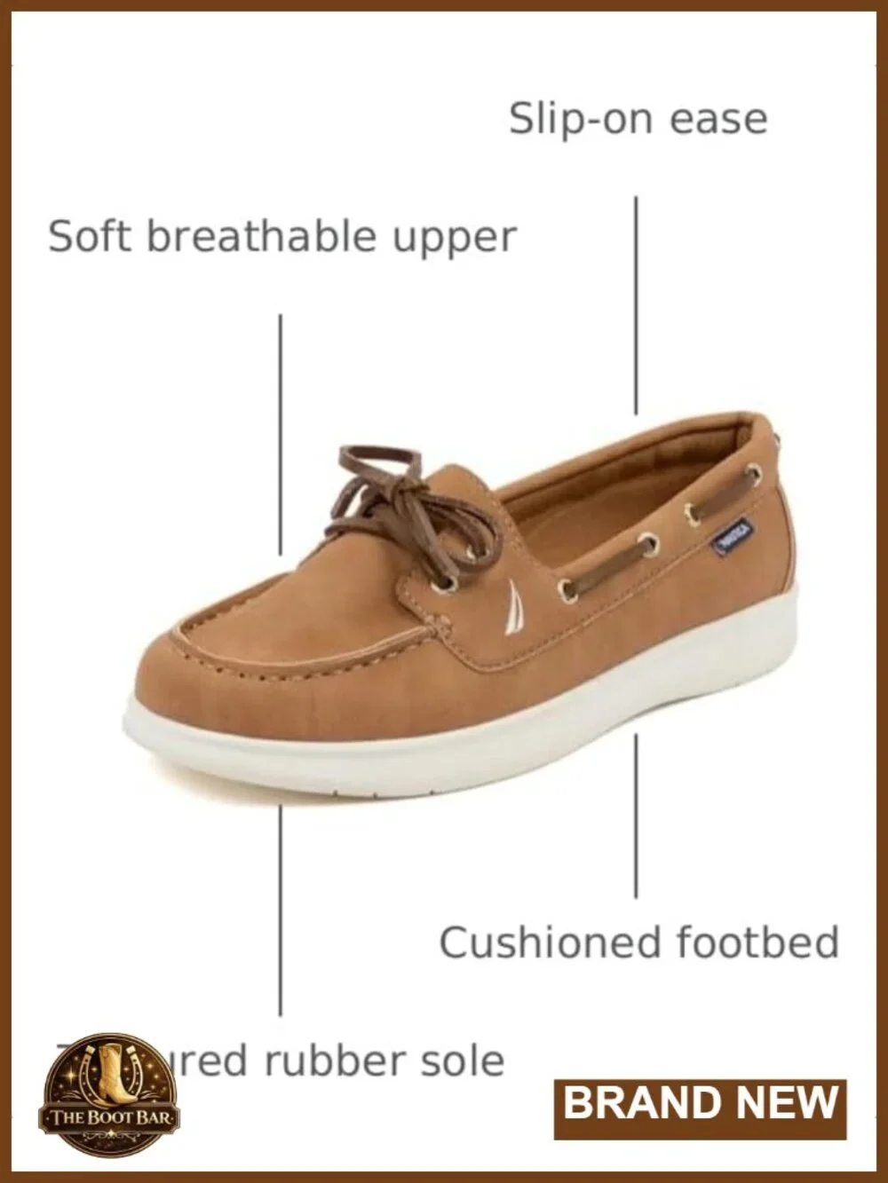 Women's Casual Boat Shoes, Moc-Toe Loafers with Cushioned Insole, Deck Fashion